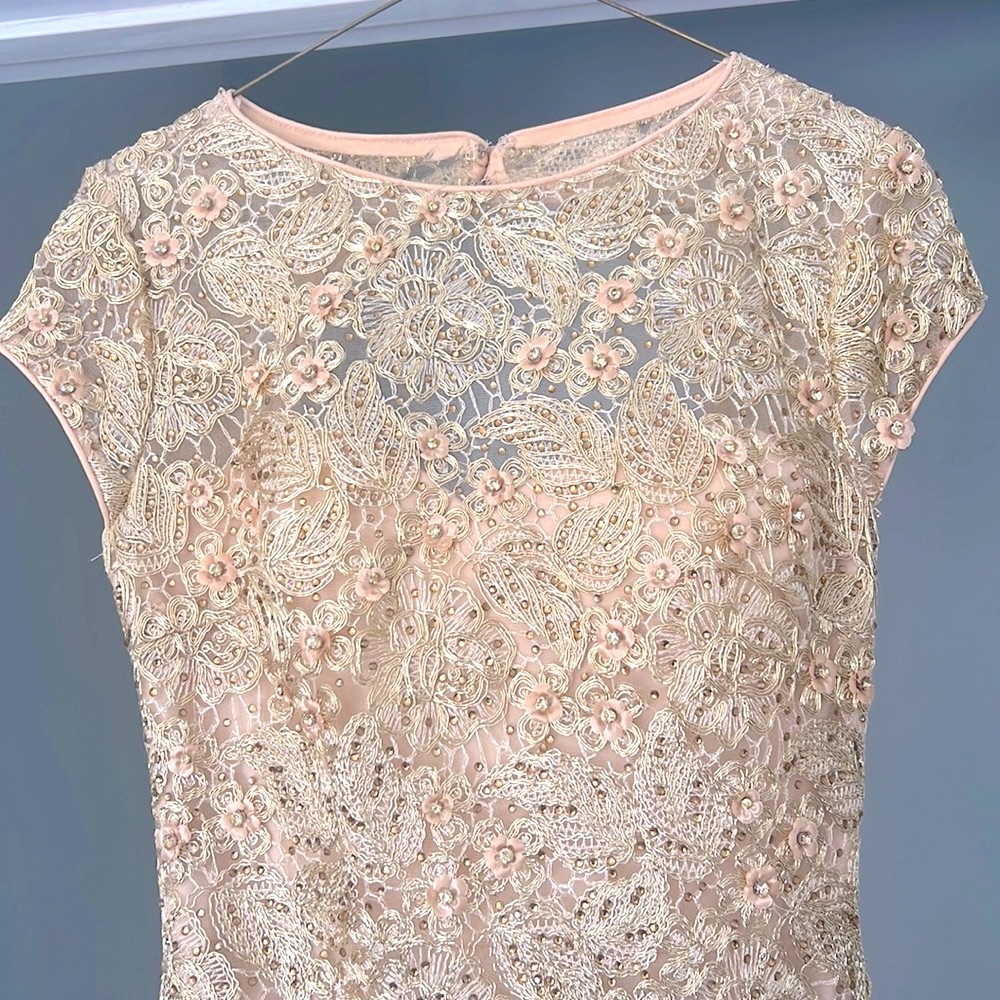 Clarisse bateau mermaid gold sequin size 4 evening gown - Picture 8 of 15